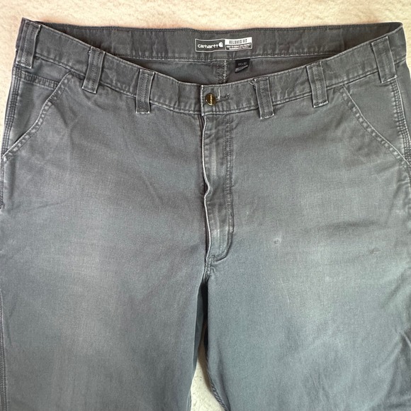 Carhartt Rugged Flex Relaxed Fit Canvas Work Pants Gray BN2291-M 44x32 Mens - Picture 10 of 14
